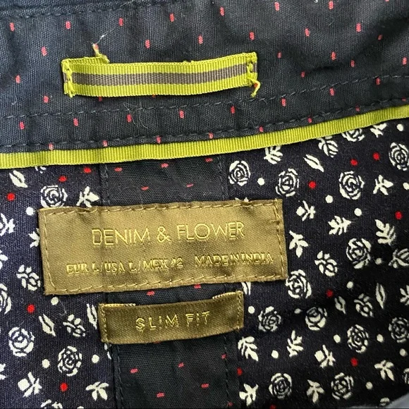 Denim & Flower all over polka dot print casual button down shirt - Picture 2 of 4